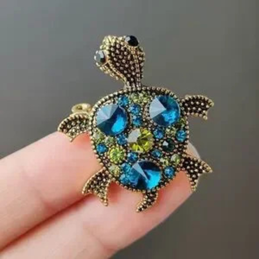 Small Turtle Rhienstone Brooches Pin